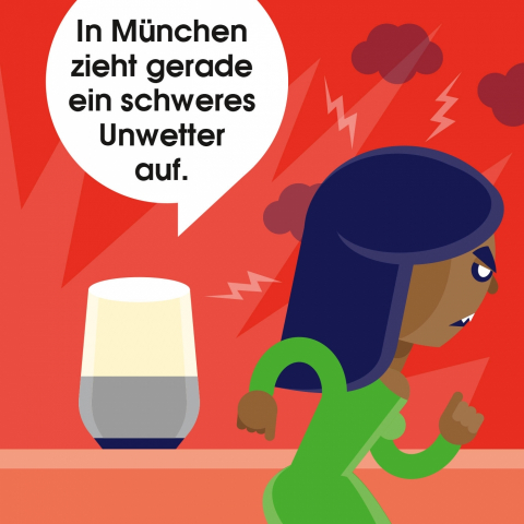 News Unwetter Sprachsteuerung Alexa lead Magazin WV Comic Thomas Gronle legron Berlin Illustration Freelancer