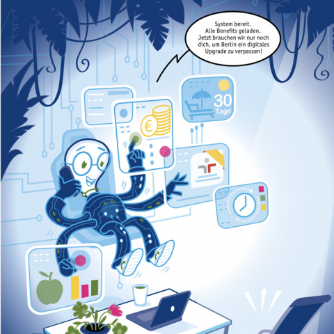 Illu Recruiting 02 ITDZ bITDZi Character Design Digitalisierung Thomas Gronle legron Berlin Illustration Freelancer